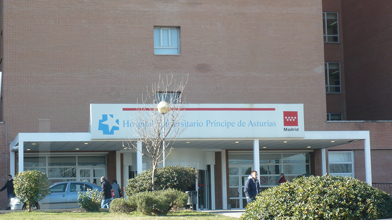 Fachada del Hospital Príncipe de Asturias en Alcalá de Henares